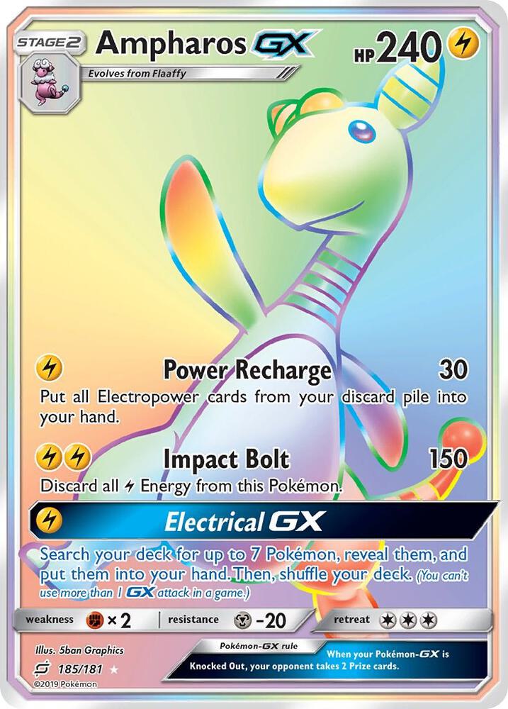 Ampharos GX (Secret) Secret Rare SM - Team Up 185/181 NM