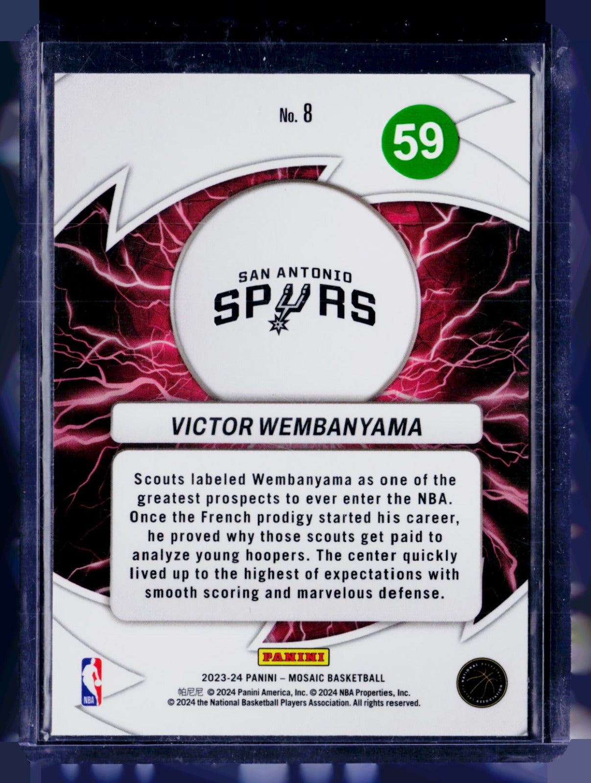 Victor Wembanyama Panini Mosaic - Thunder Road 8 NM