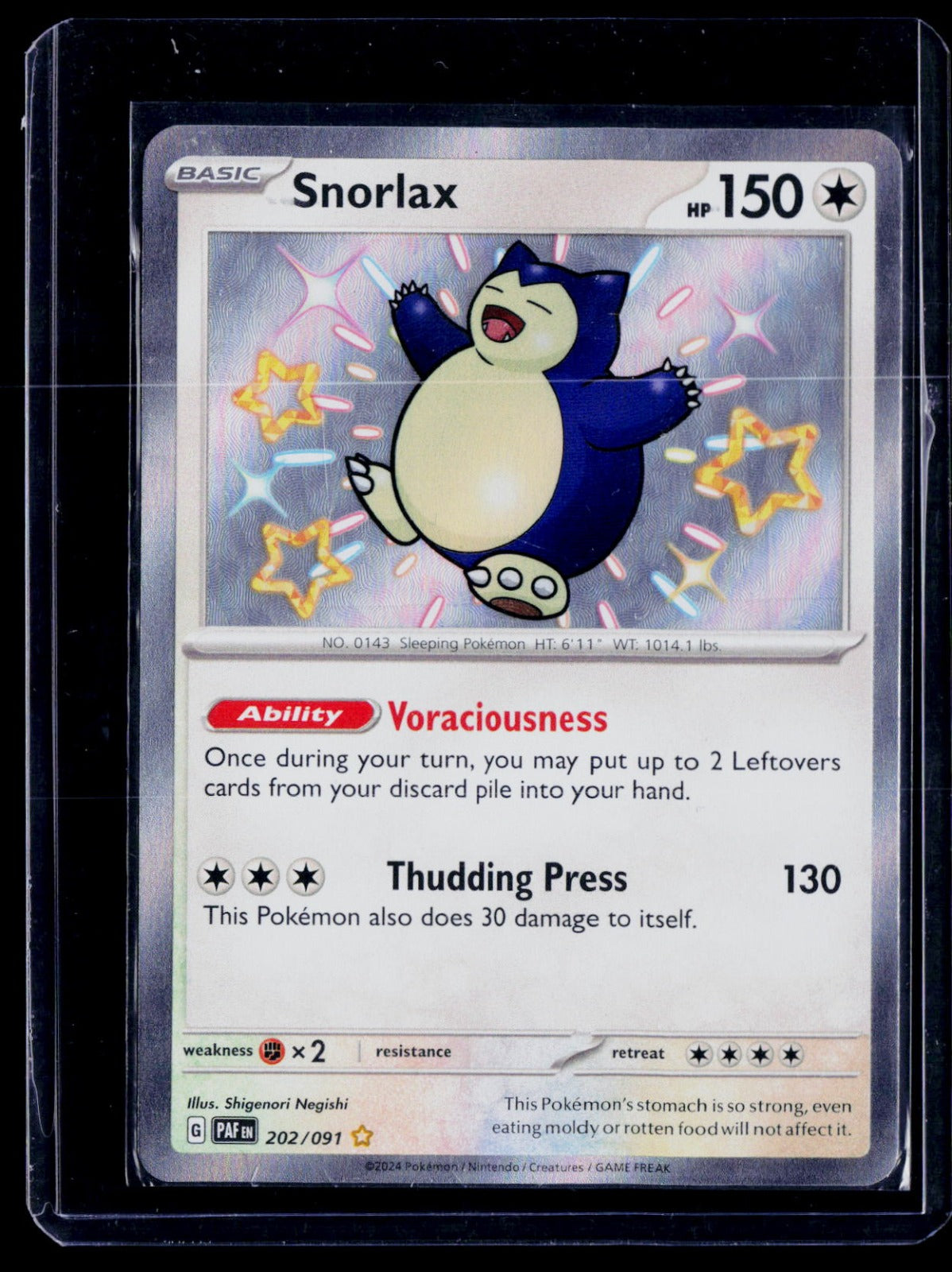 Snorlax 202 PAF Holo NM
