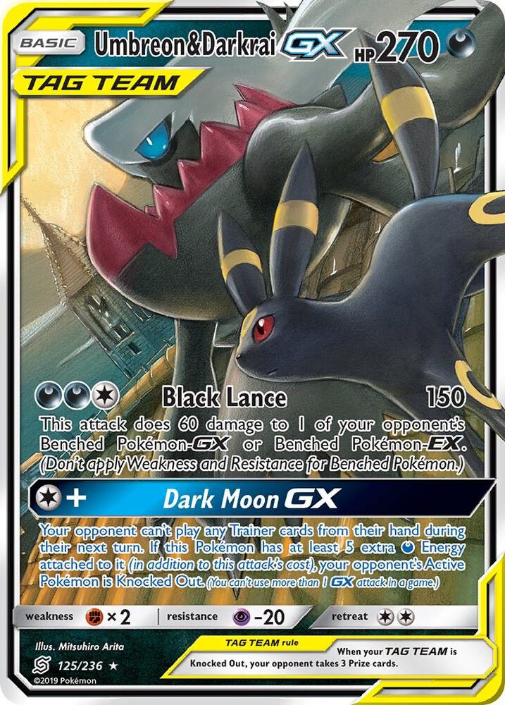 Umbreon & Darkrai GX Ultra Rare SM - Unified Minds 125/236 NM