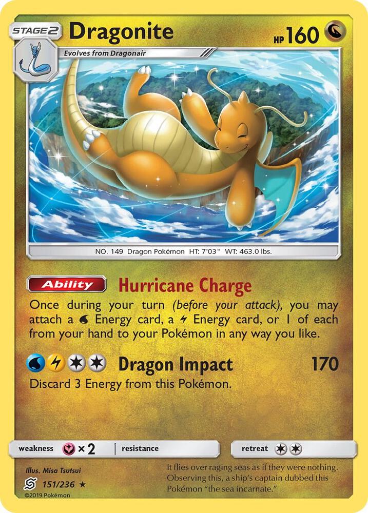 Dragonite Rare SM - Unified Minds 151/236 NM