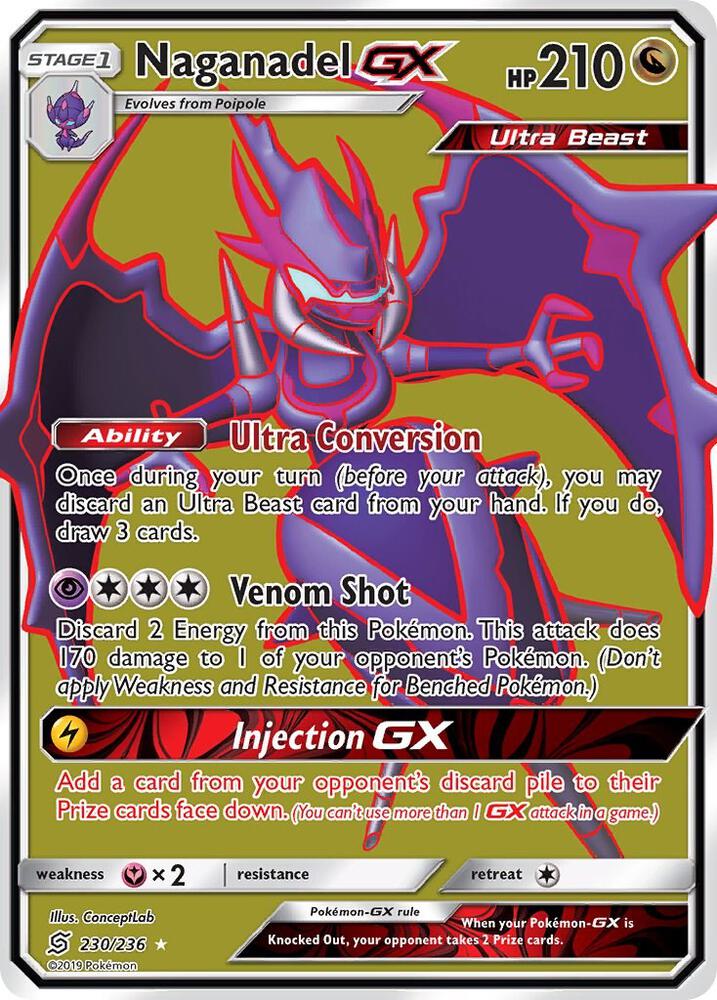 Naganadel GX (Full Art) Ultra Rare SM - Unified Minds 230/236 NM