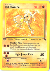 Hitmonlee (22) Rare Fossil 22/62 1st Edition LP