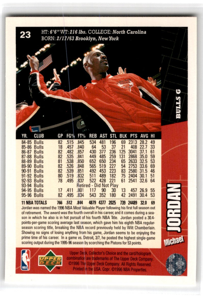 1996 Collectors Choice Michael Jordan 23