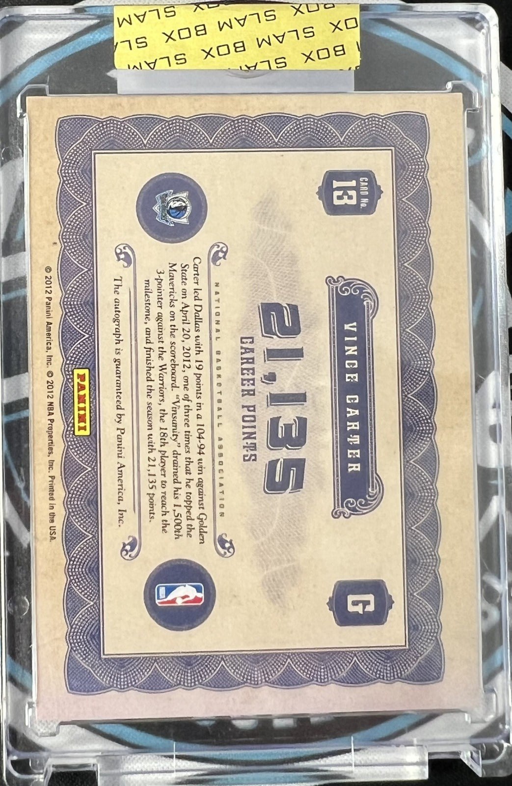 2011-2012 Panini Gold Standard - Vince Carter 14k Autographs /49