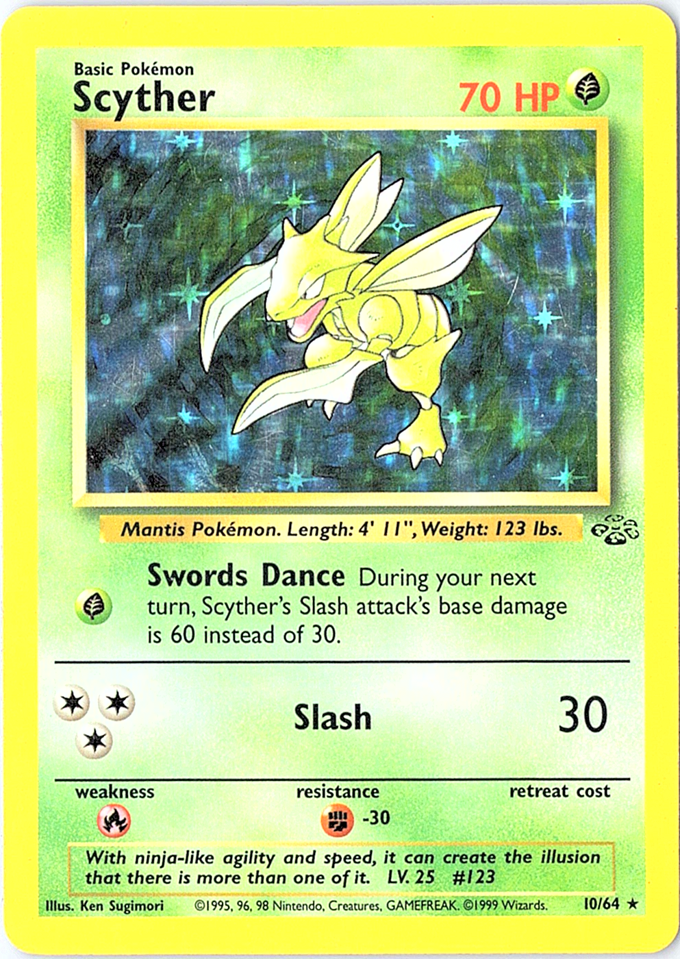 Scyther (10) Holo Rare Jungle 10/64 MP