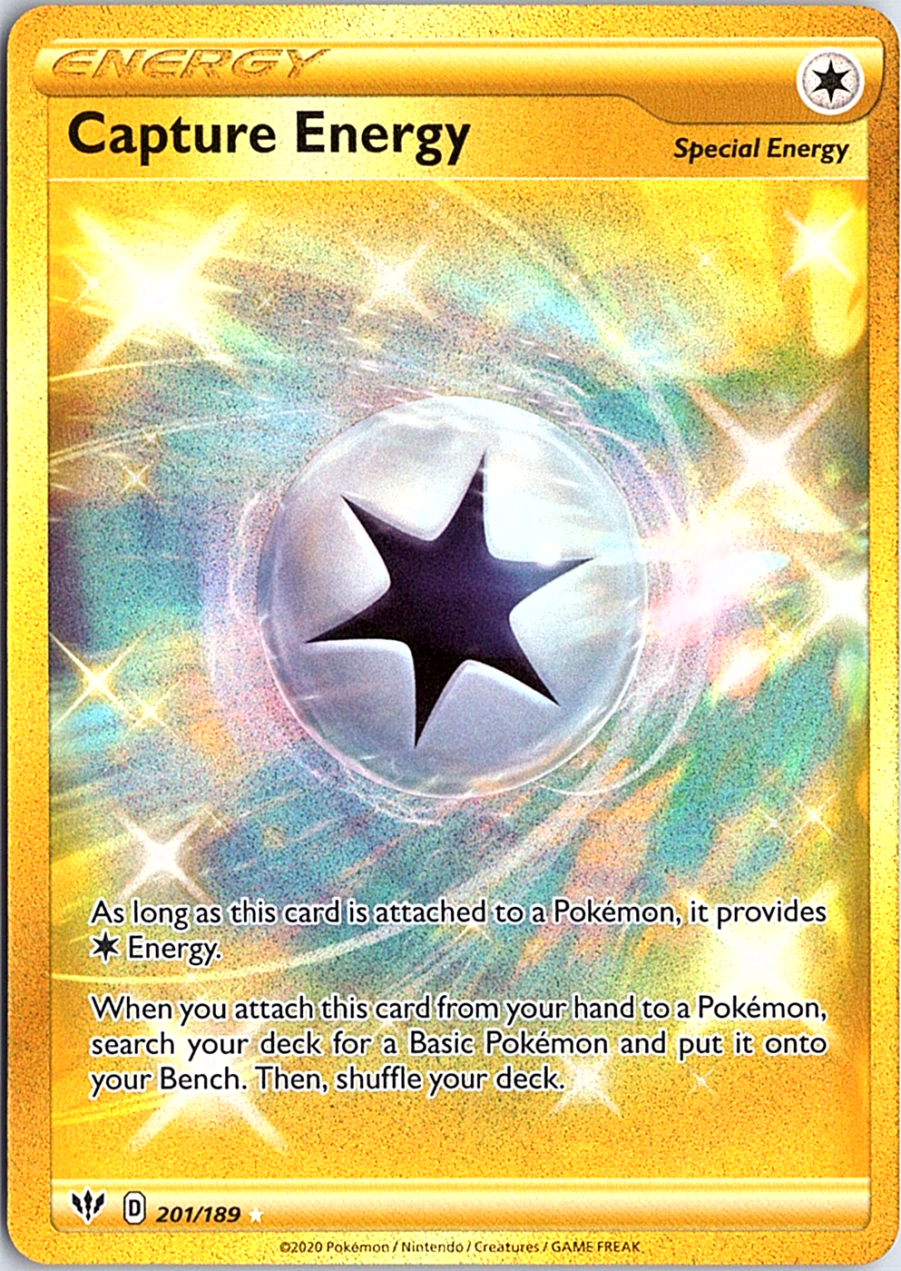 Capture Energy (Secret) Secret Rare SWSH03: Darkness Ablaze 201/189 NM