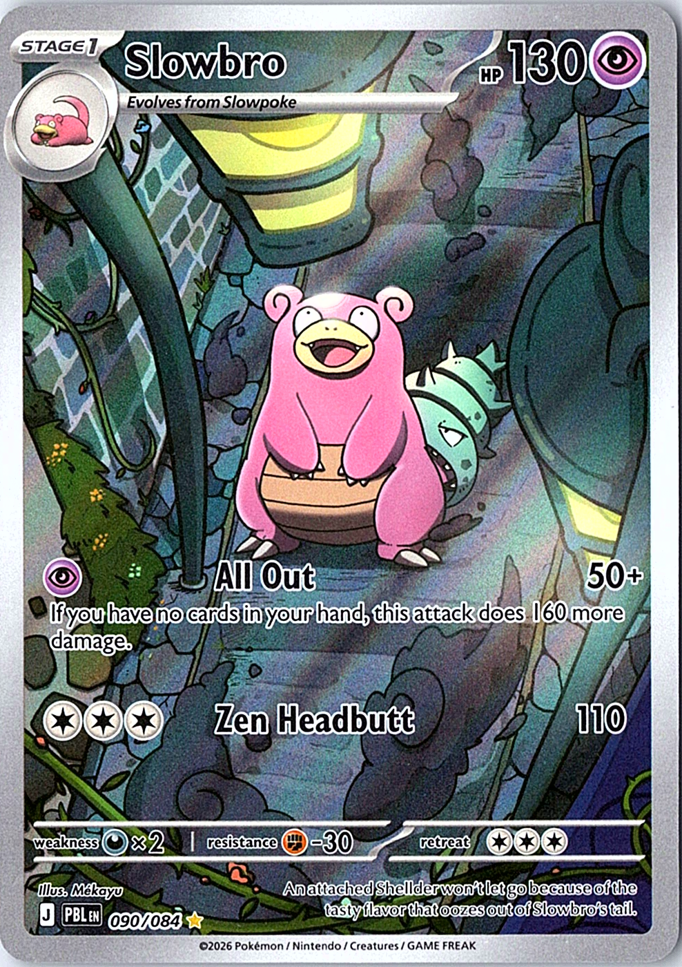 Slowbro Illustration Rare ME05: Pitch Black 090/084 NM