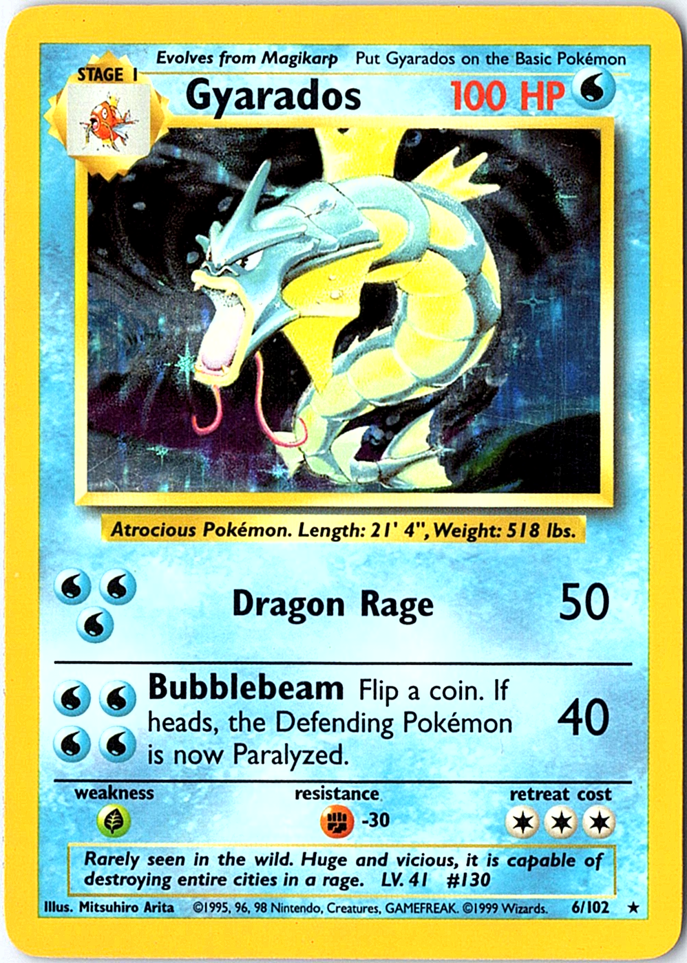 Gyarados Holo Rare Base Set 006/102 MP