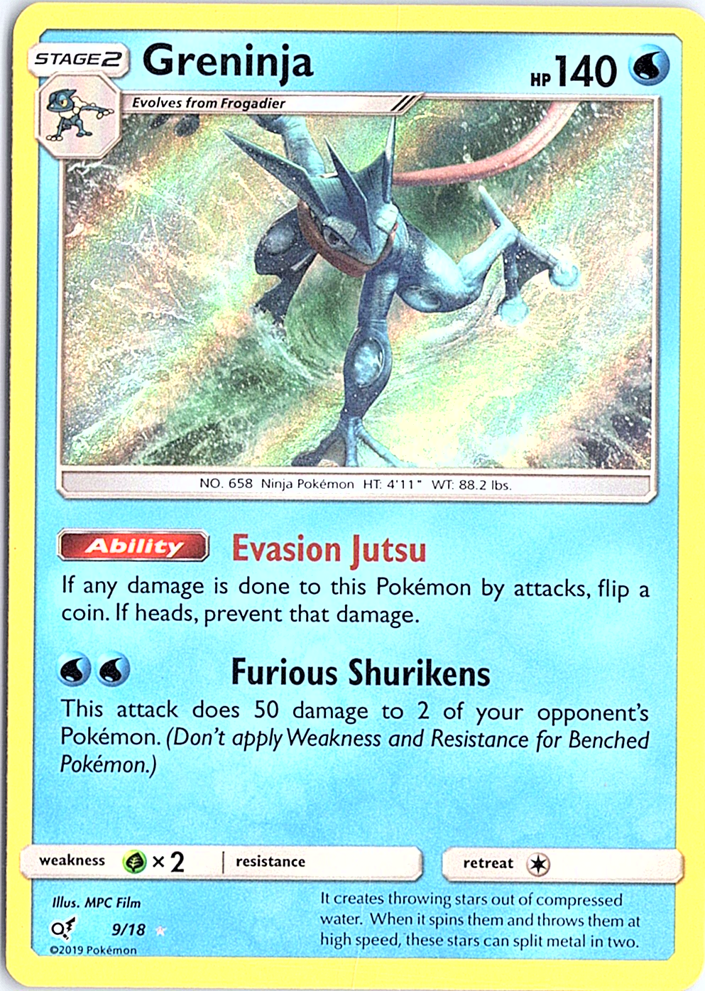 Greninja Holo Rare Detective Pikachu 9/18 NM