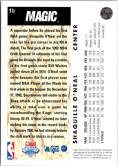Shaquille O'Neal Upper Deck 1b NM (Back)