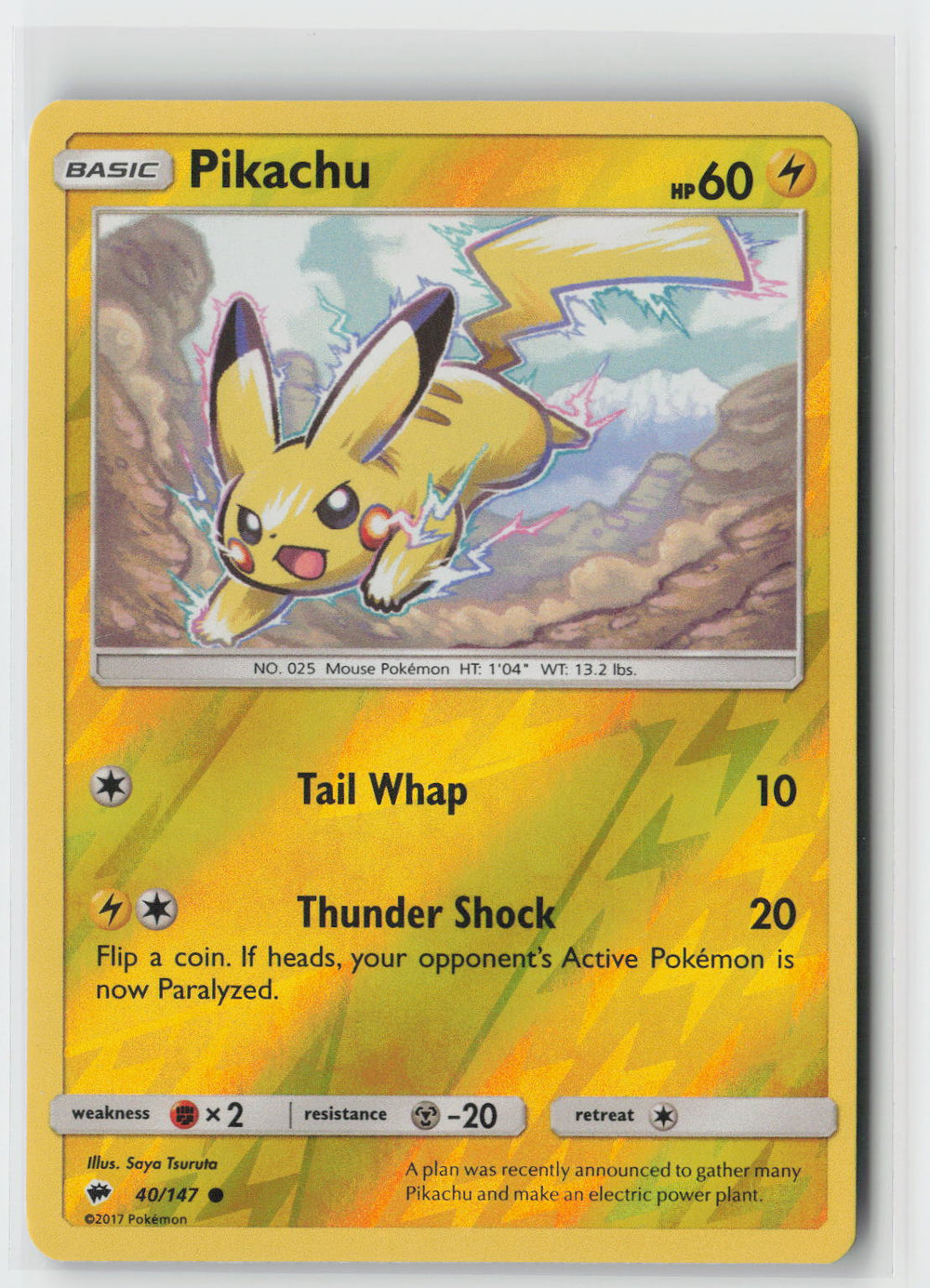 Pikachu Common SM - Burning Shadows 40/147 NM