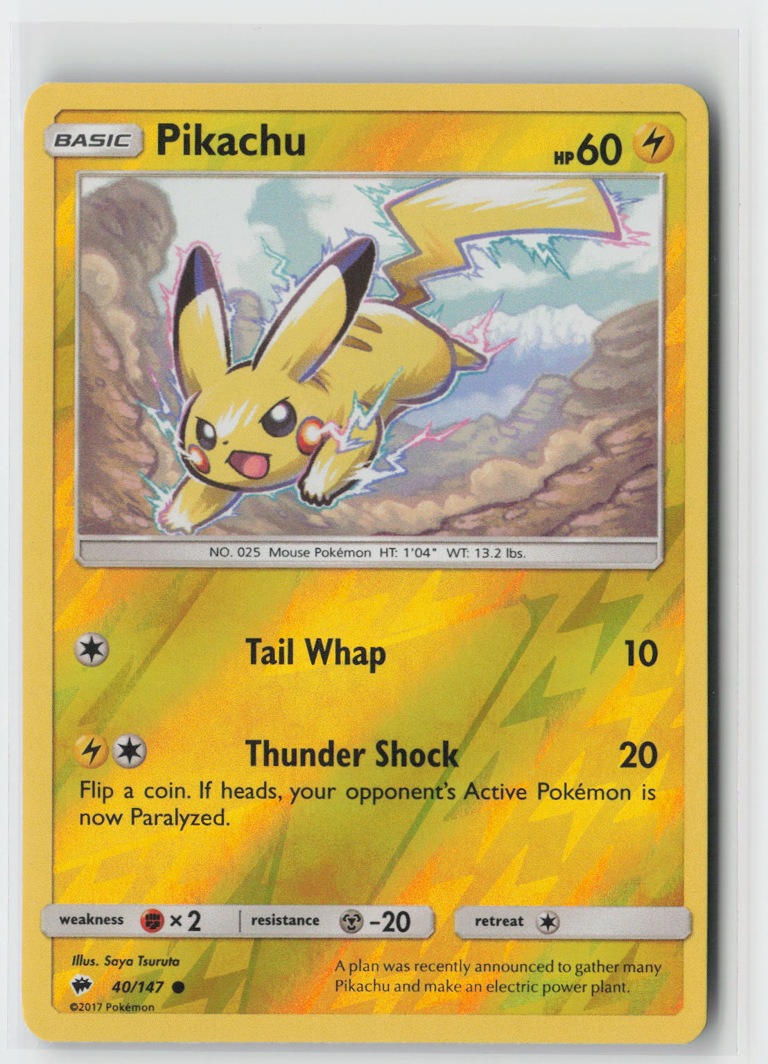 Pikachu Common SM - Burning Shadows 40/147 NM