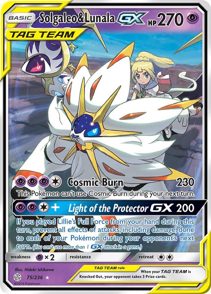 Solgaleo & Lunala GX Ultra Rare SM - Cosmic Eclipse 75/236 NM