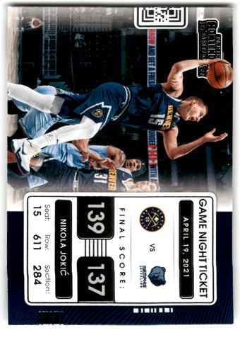2021 Panini Contenders Game Night Ticket Nikola Jokic Card 16 Default Title
