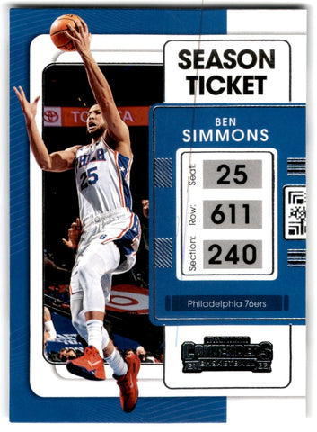 2021 Panini Contenders Game Ticket Anniversary Edition Ben Simmons Card 77 Default Title