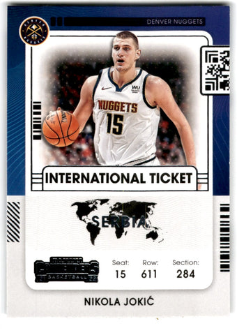 2021 Panini Conternders International Ticket Nikola Jokic Card 22 Default Title