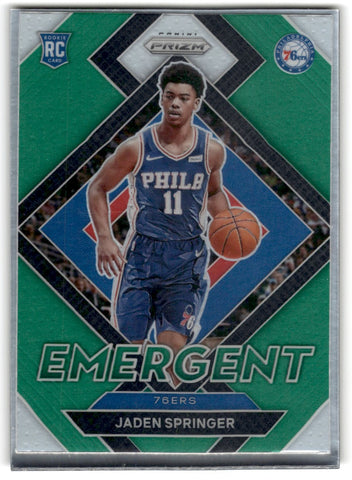 2021 Panini Prizm Emergent Green Jaden Springer Card 26 Default Title