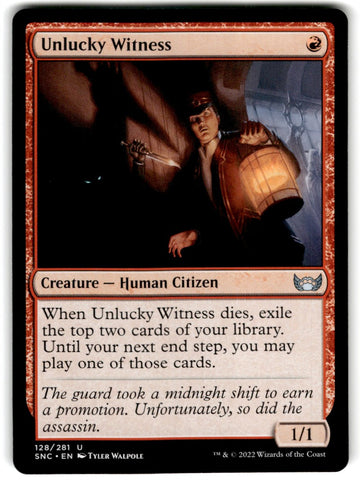 2022 MTG : Battle for Baldur's Gate Unlucky Witness Card 128 Default Title