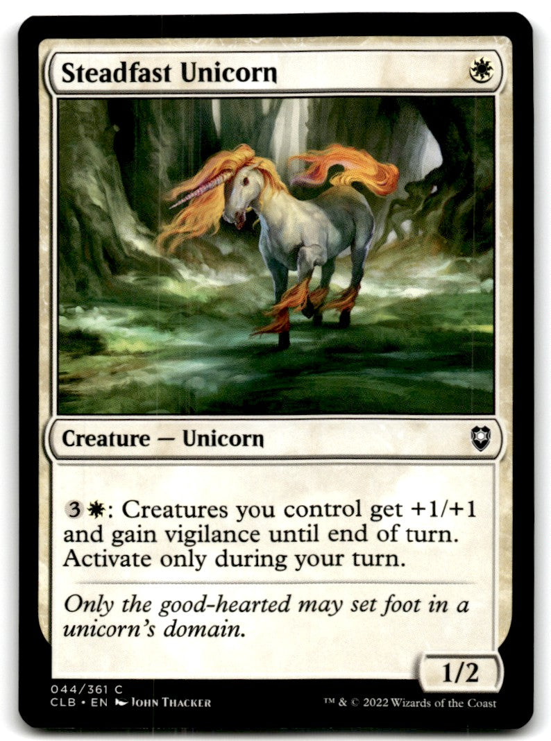 2022 MTG Commander Legends Steadfast Unicorn Card 44 Default Title