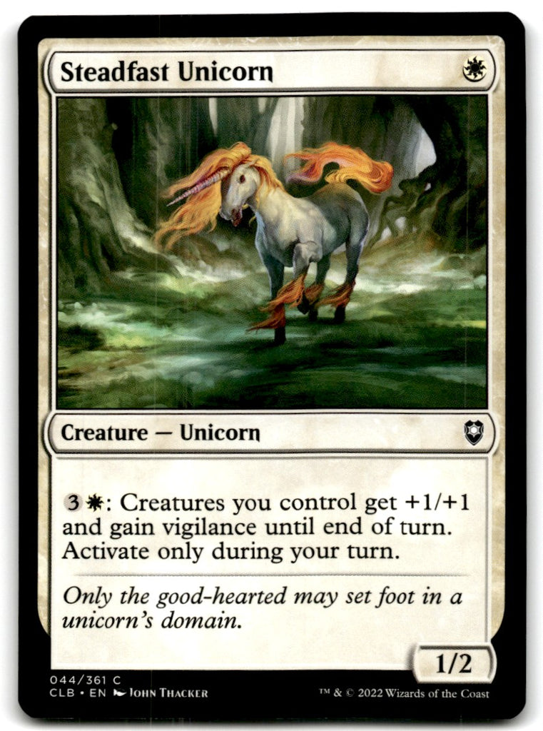 2022 MTG Commander Legends Steadfast Unicorn Card 44 Default Title