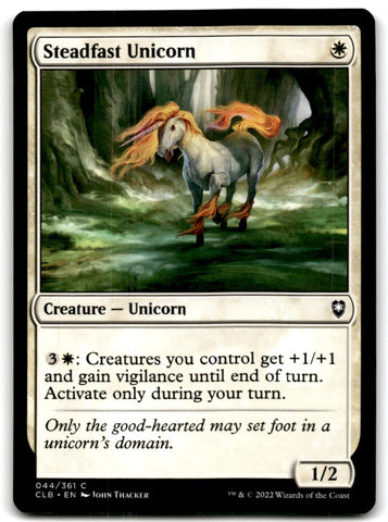 2022 MTG Commander Legends Steadfast Unicorn Card 44 Default Title