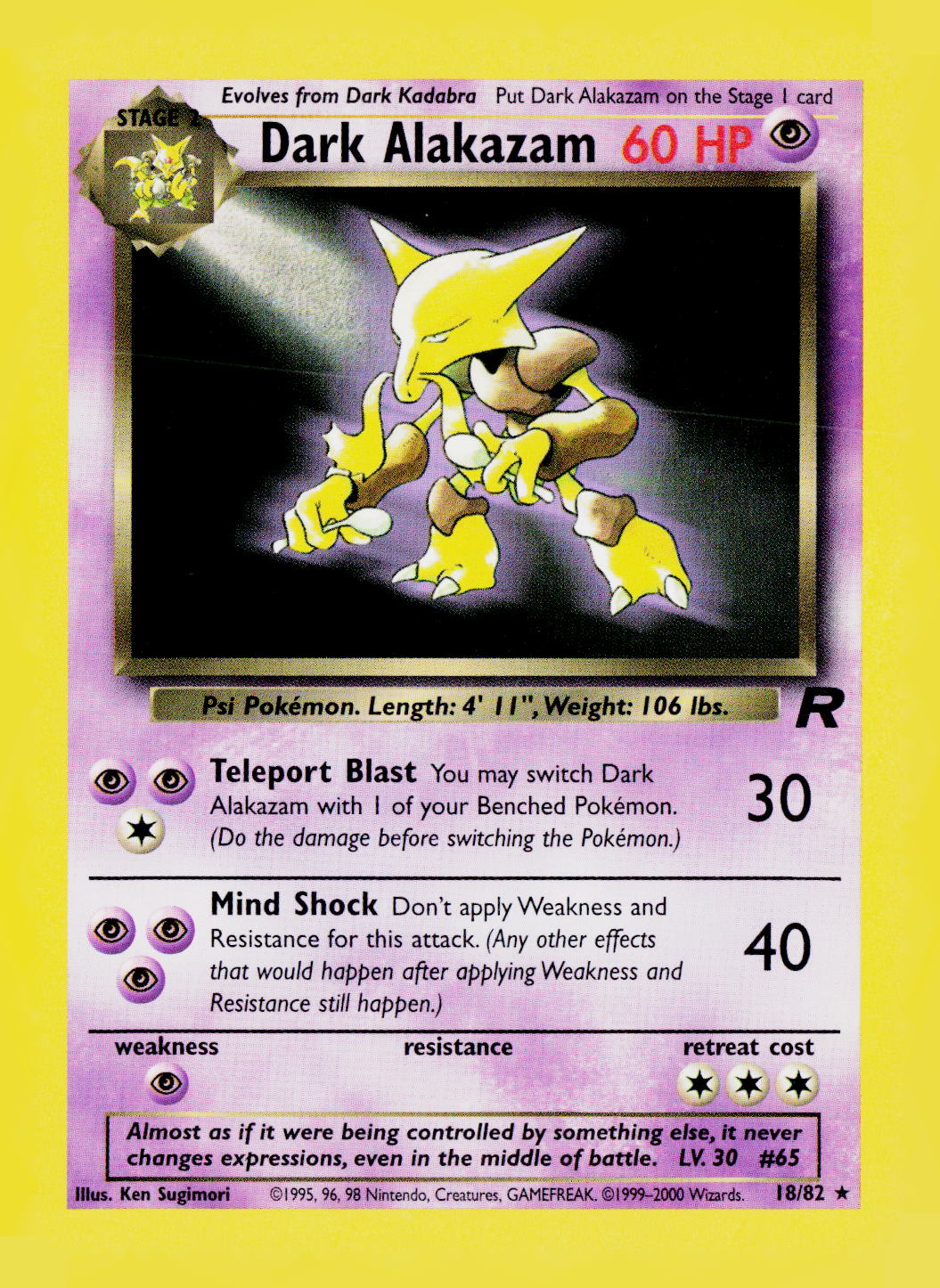 Dark Alakazam (18) Unlimited Team Rocket 18/82 LP