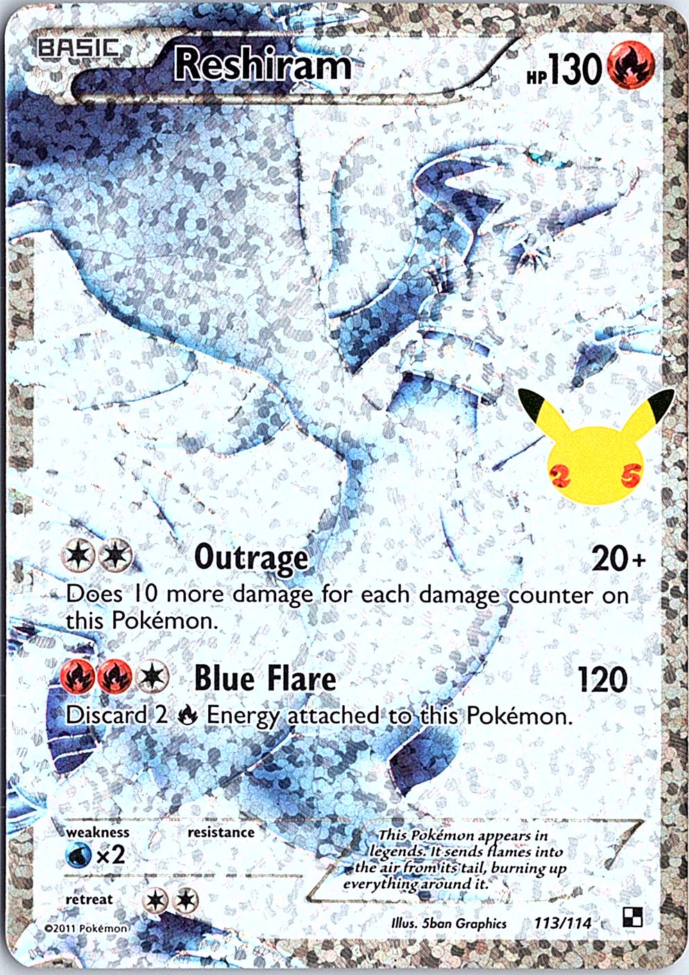 Reshiram Classic Collection Celebrations: Classic Collection 113/114 NM