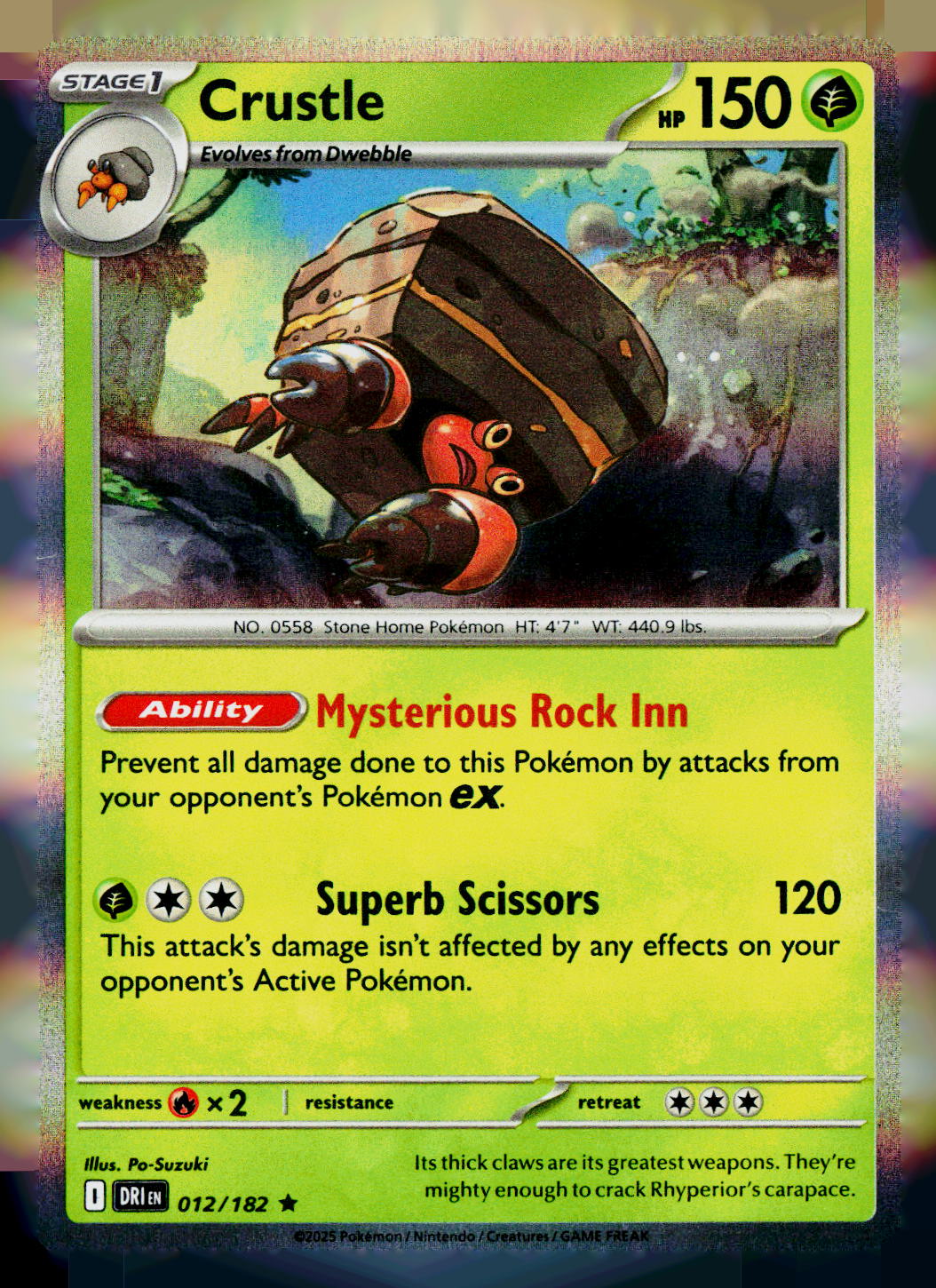 Crustle DRI 012/182 Holo NM