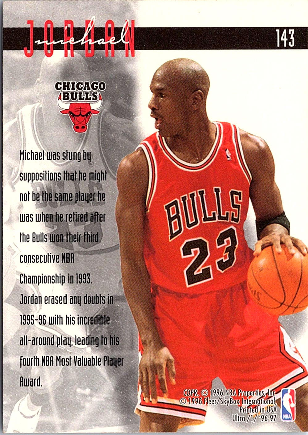 Michael Jordan Ultra 143 NM (Back)