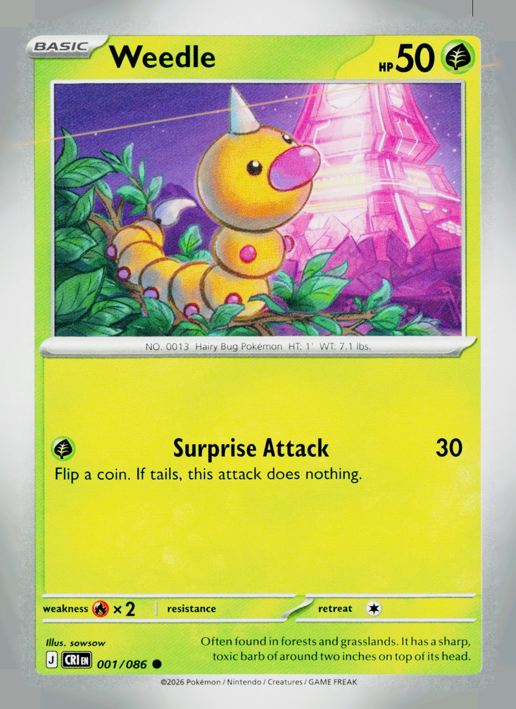 Weedle CRI 001/086 NM