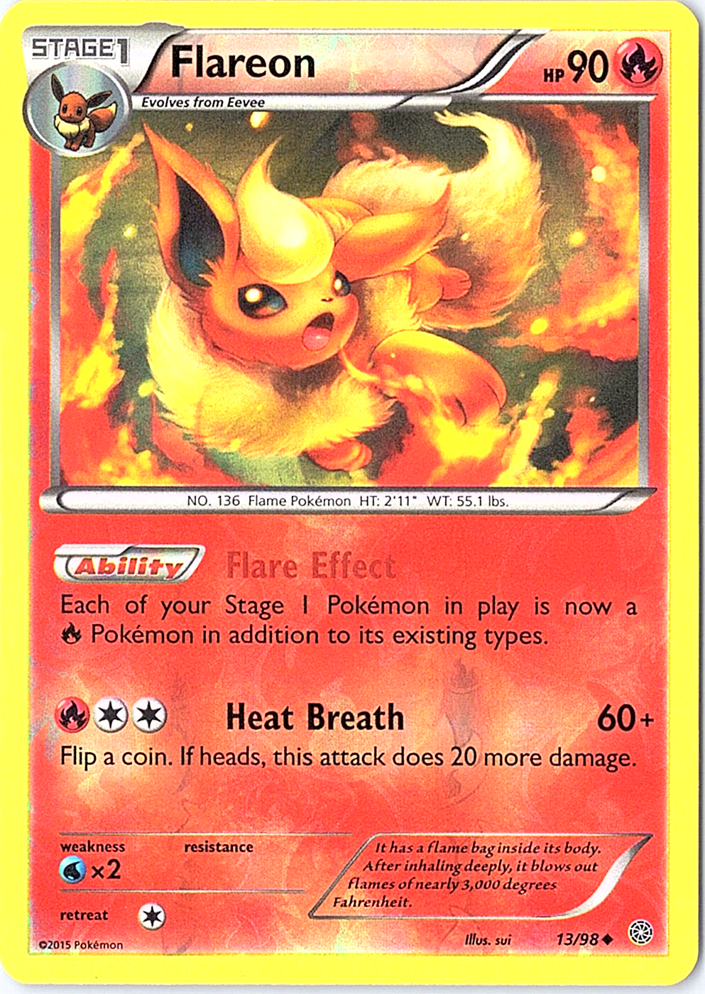 Flareon Uncommon XY - Ancient Origins 13/98 NM