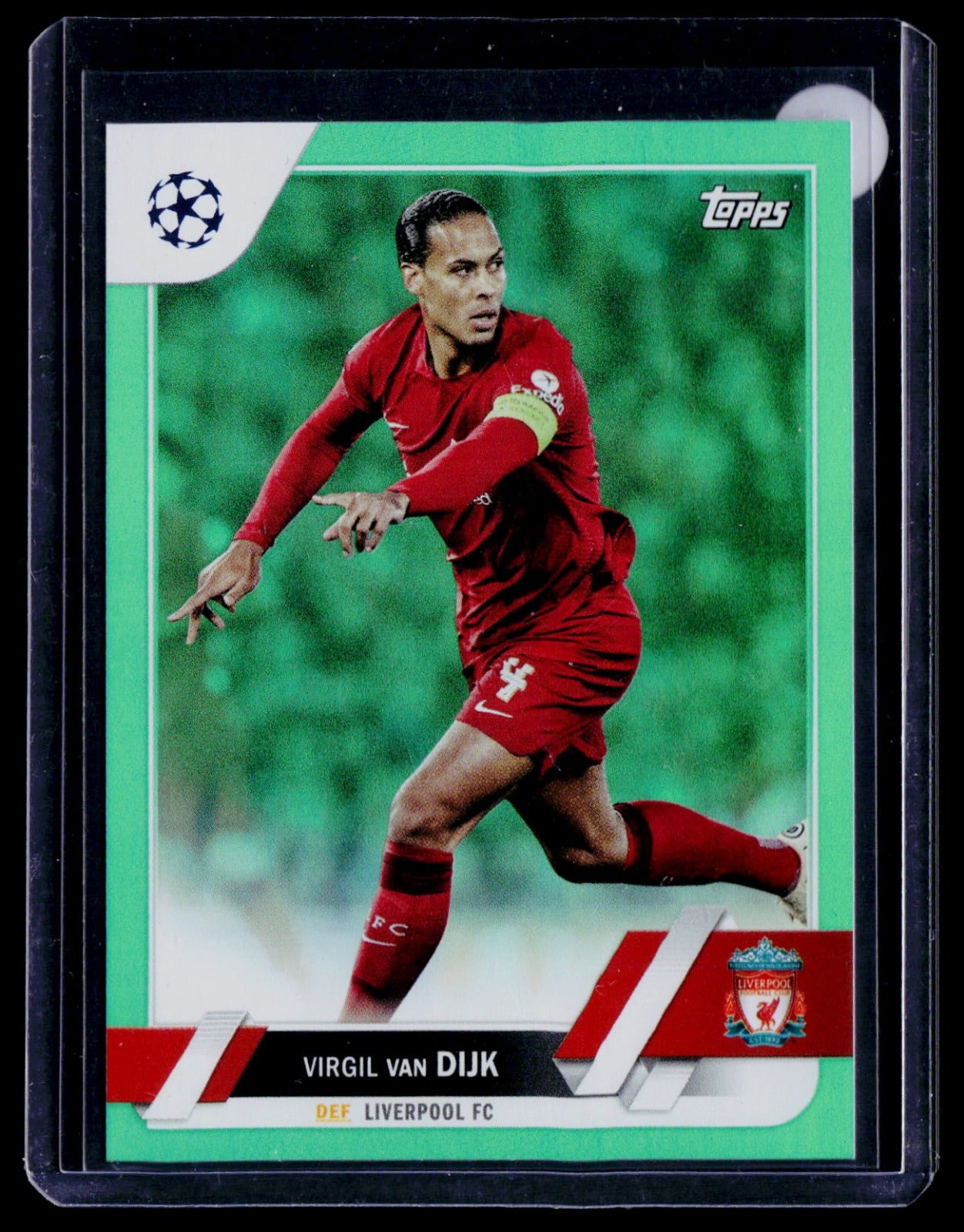 Virgil van Dijk Topps Chrome UEFA Club Competitions - Aqua Refractor 130 NM