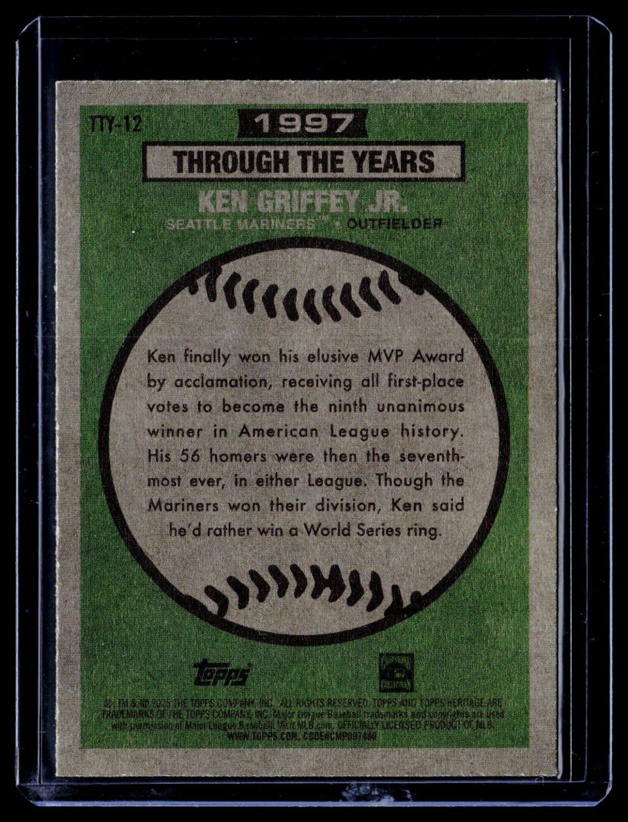 Ken Griffey Jr. Topps Heritage - Through the Years TTY-12 NM