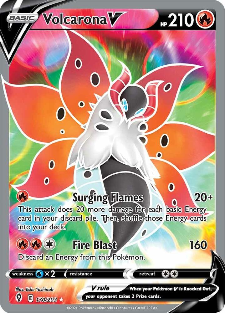 Volcarona V (Full Art) Ultra Rare SWSH07: Evolving Skies 170/203 NM
