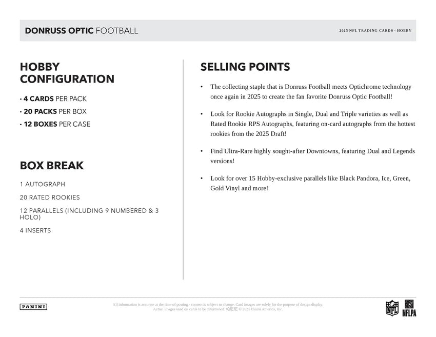 2025 Panini Donruss Optic Football Hobby Box