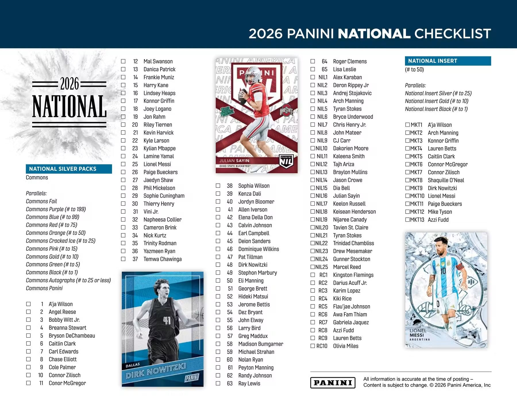 2026 Panini National Sports Convention Exclusive Silver Pack