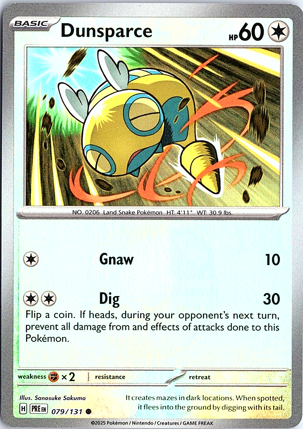 Dunsparce (Master Ball Pattern) Common SV: Prismatic Evolutions 079/131 NM