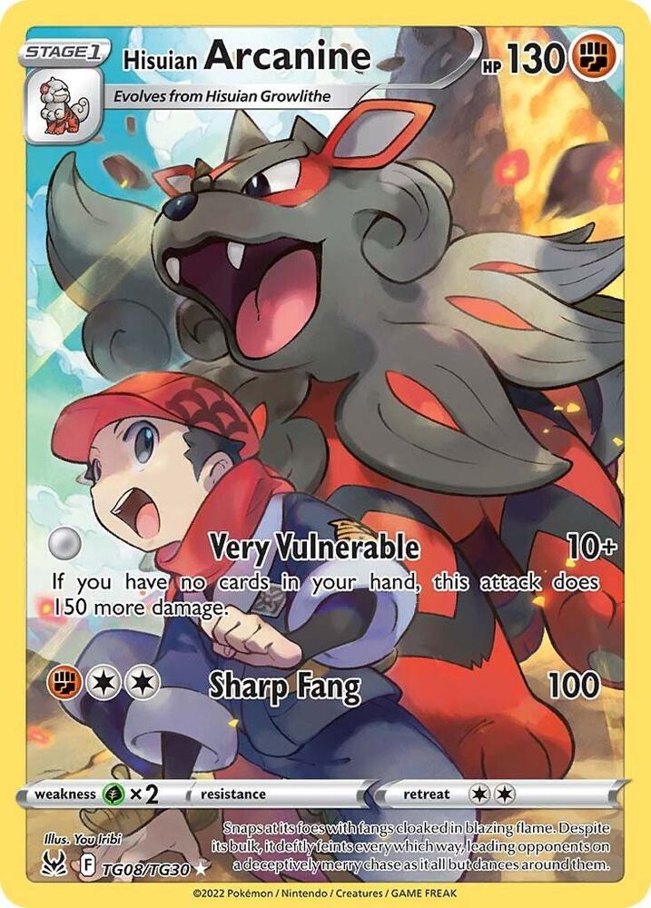 Hisuian Arcanine Ultra Rare SWSH11: Lost Origin Trainer Gallery TG08/TG30 NM