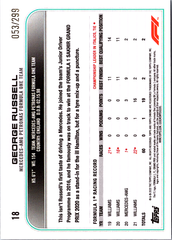 George Russell Topps Chrome Formula 1 - Mini Diamonds Refractor 18 NM (Back)