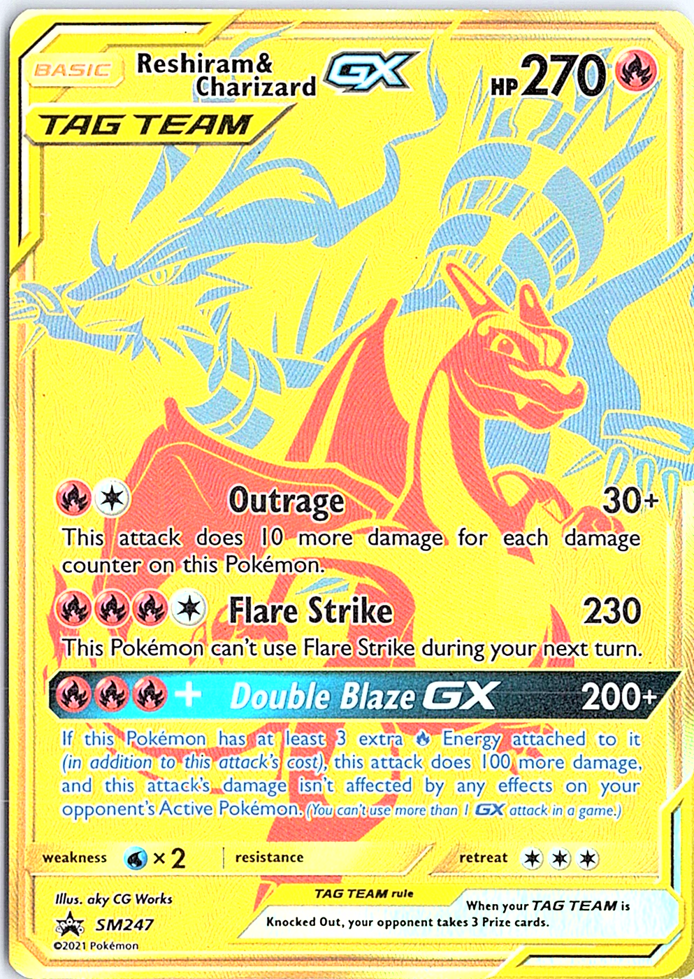 Reshiram & Charizard GX - Promo SM Promos SM247 NM
