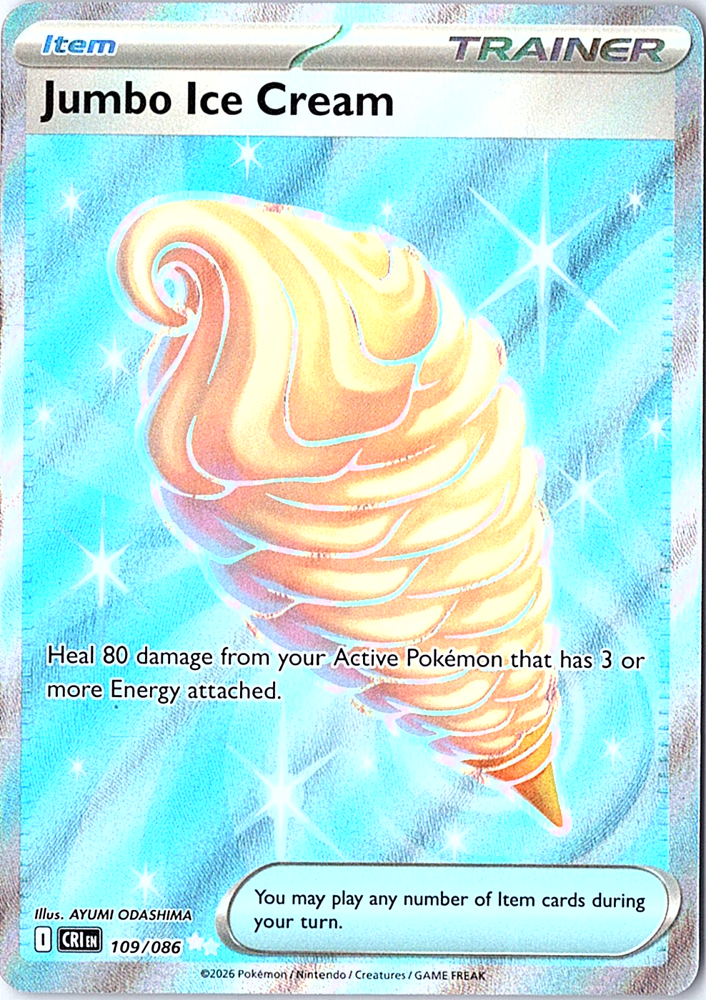 Jumbo Ice Cream Ultra Rare ME04: Chaos Rising 109/086 NM