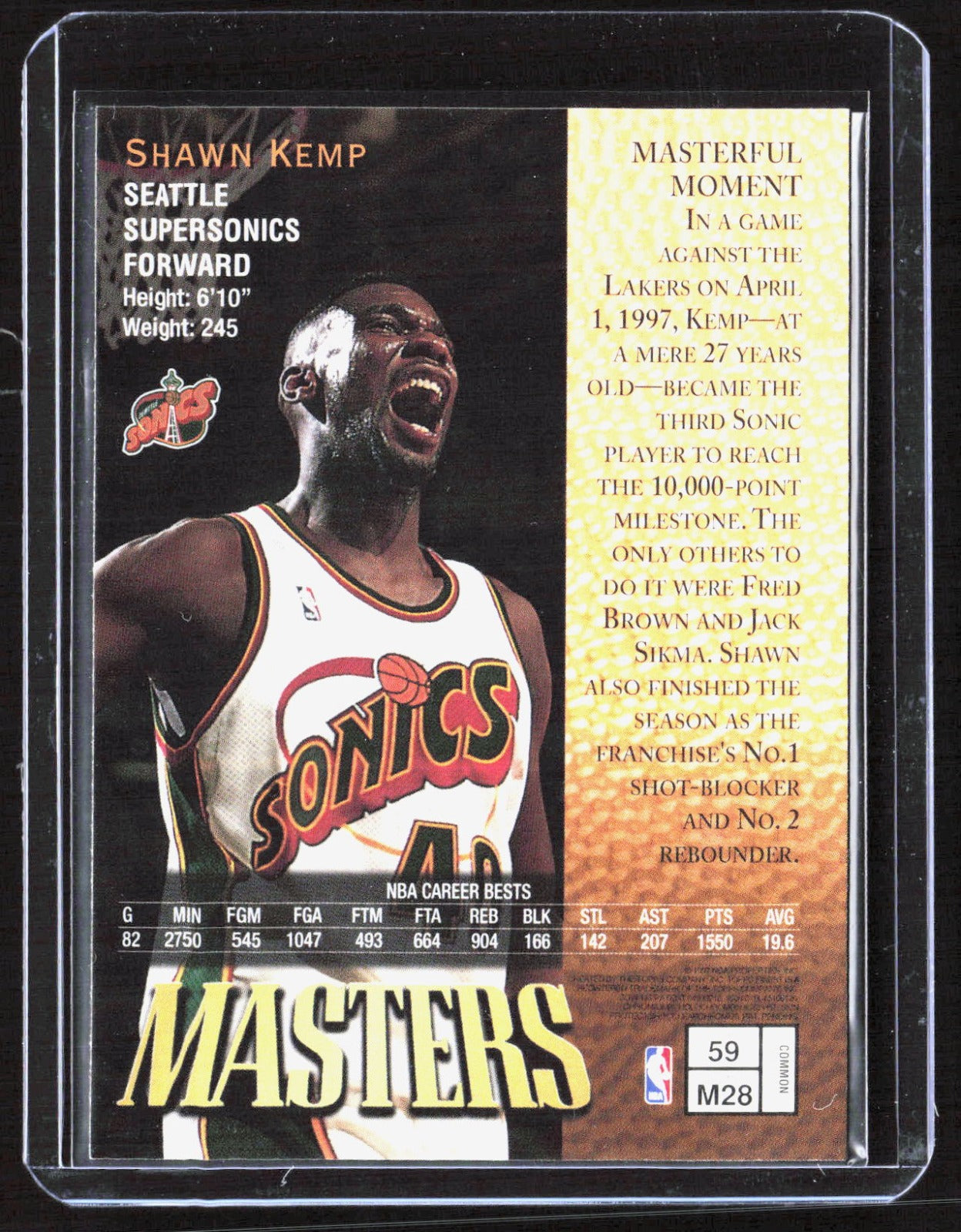 1997-98 Finest Shawn Kemp 59 Basketball Seattle SuperSonics
