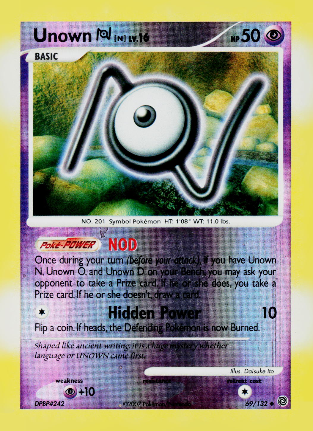 Unown [N] Reverse Holo Secret Wonders 69/132 LP