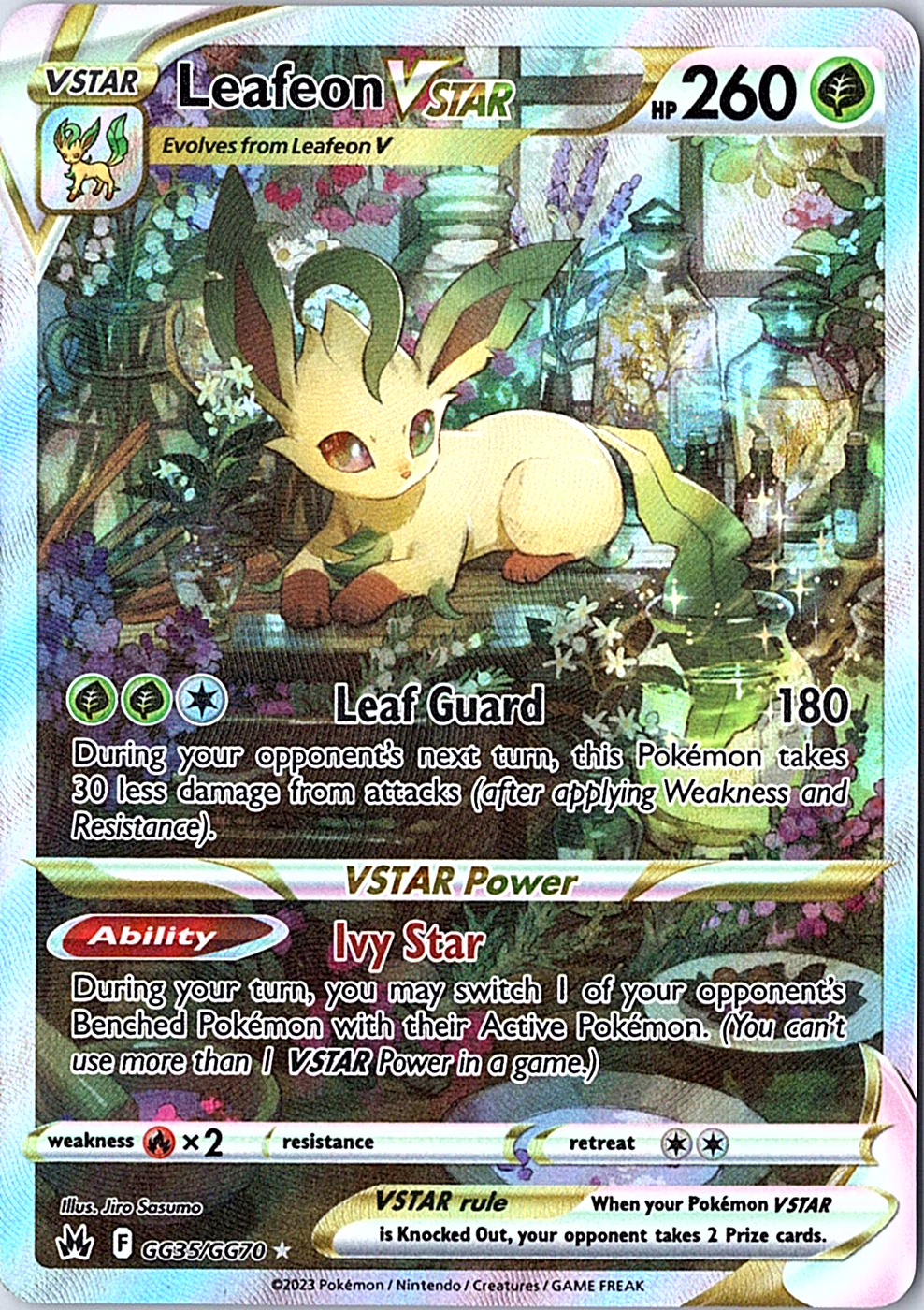 Leafeon VSTAR Ultra Rare SWSH: Crown Zenith: Galarian Gallery GG35/GG70 NM