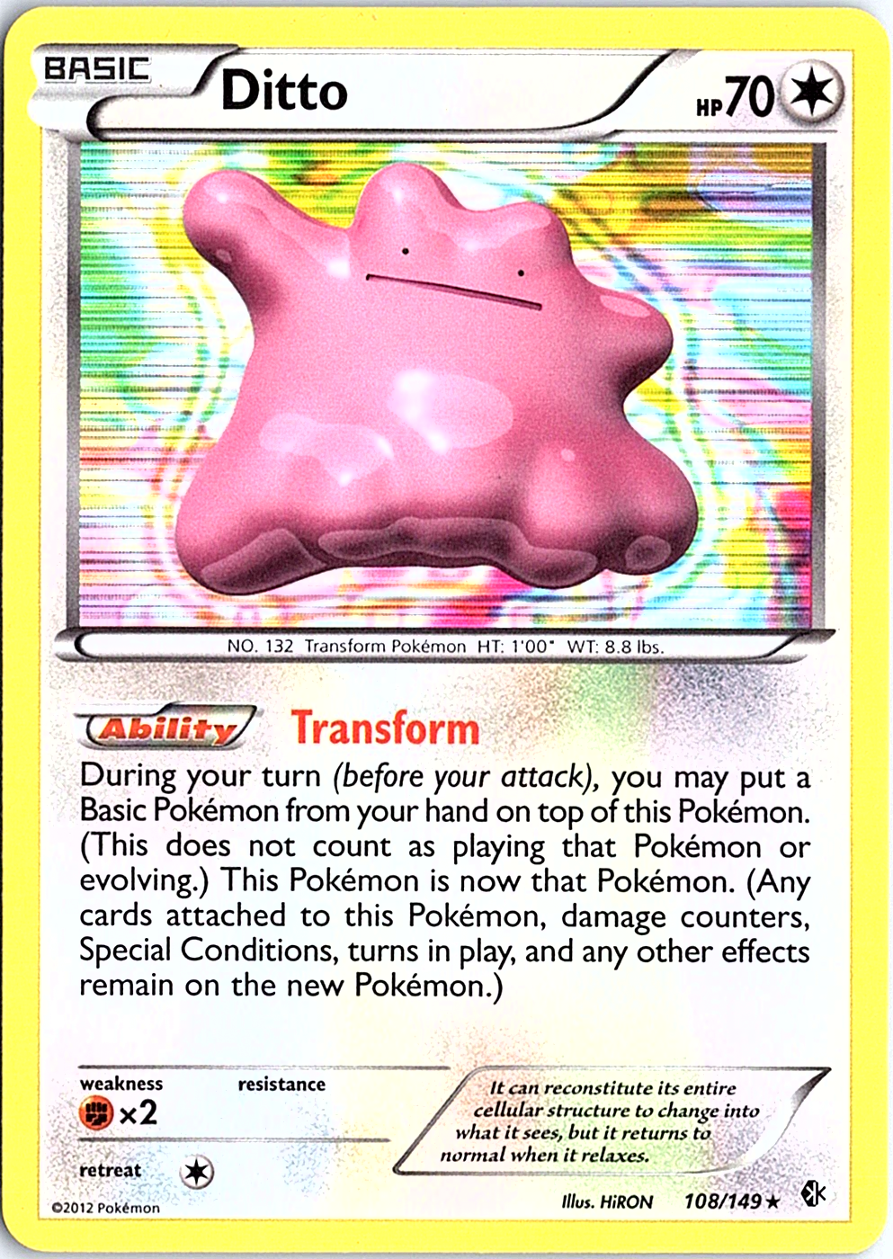 Ditto Holo Rare Boundaries Crossed 108/149 NM