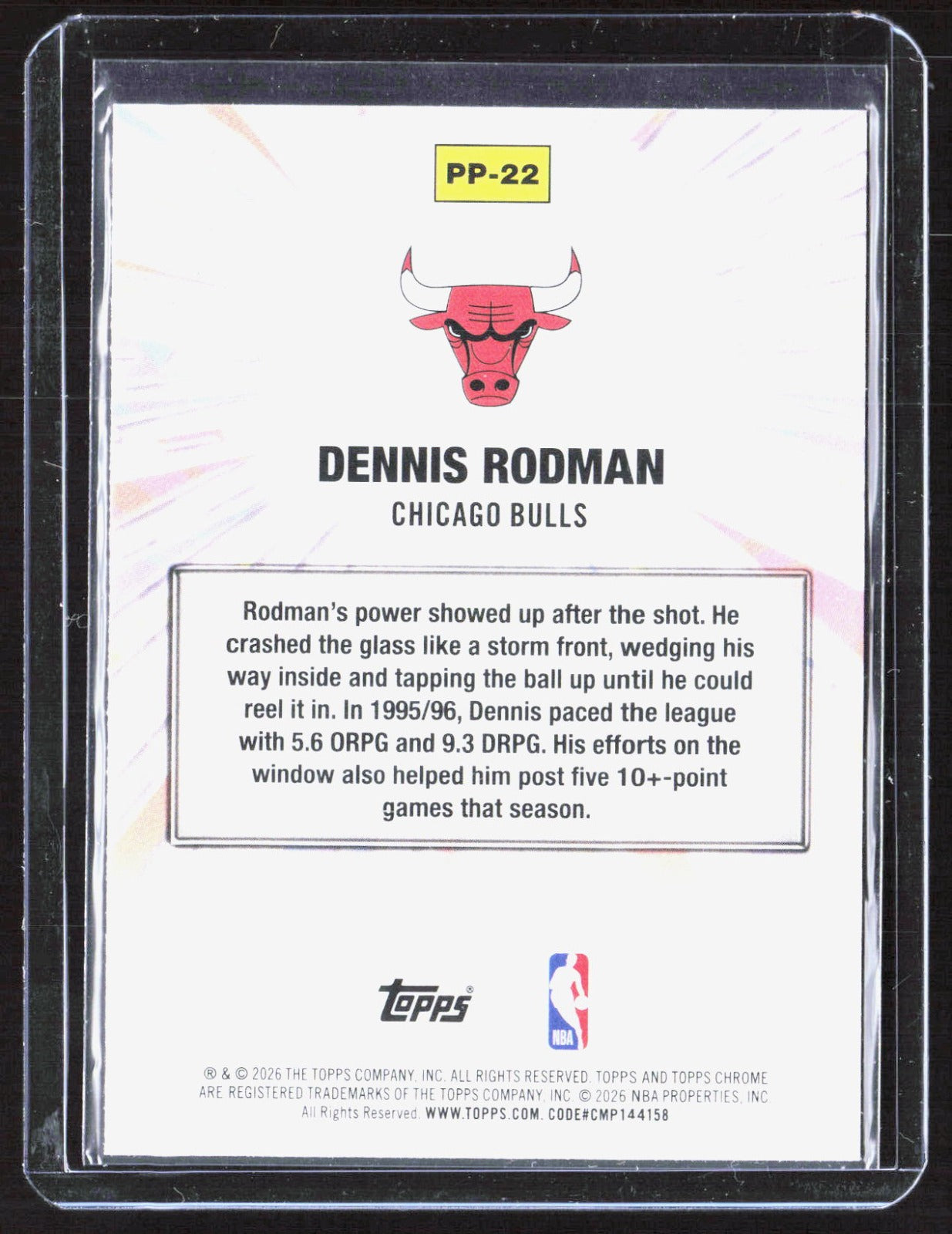 2025-26 Topps Chrome Update - Power Players Dennis Rodman PP-22 Chicago Bulls