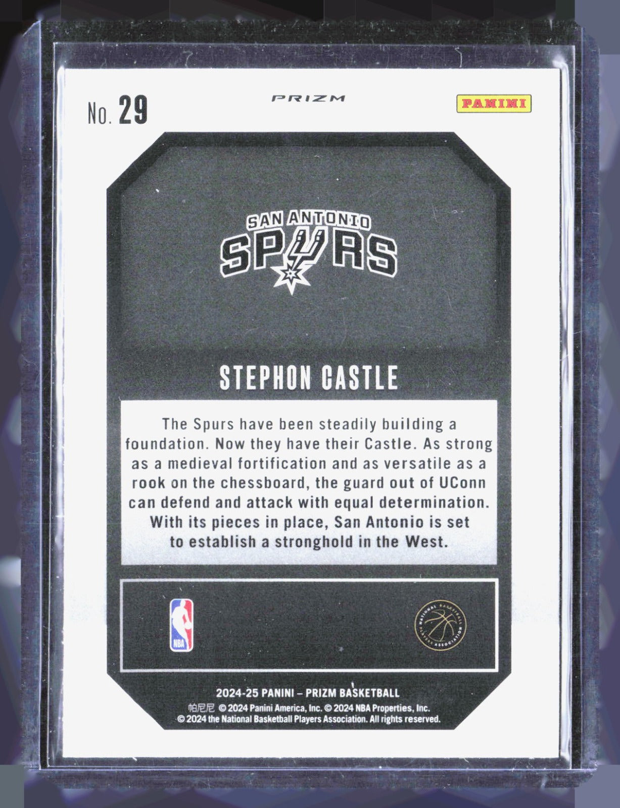 2024-25 Panini Prizm Emergent Prizms Silver Stephon Castle 29 San Antonio Spurs