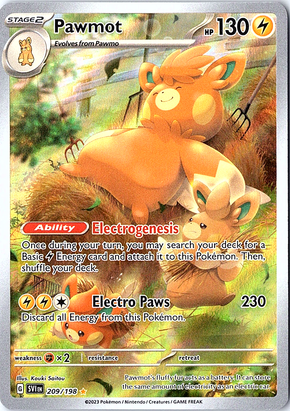 Pawmot Illustration Rare SV01: Scarlet & Violet Base Set 209/198 NM