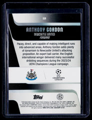 Anthony Gordon Topps Chrome UEFA Club Competitions - Gold Lava Refractor 159 NM
